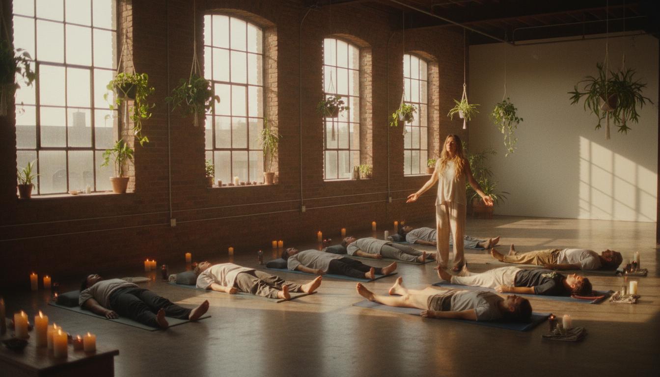 Guided breathwork at the SoliVana Wellness Lab